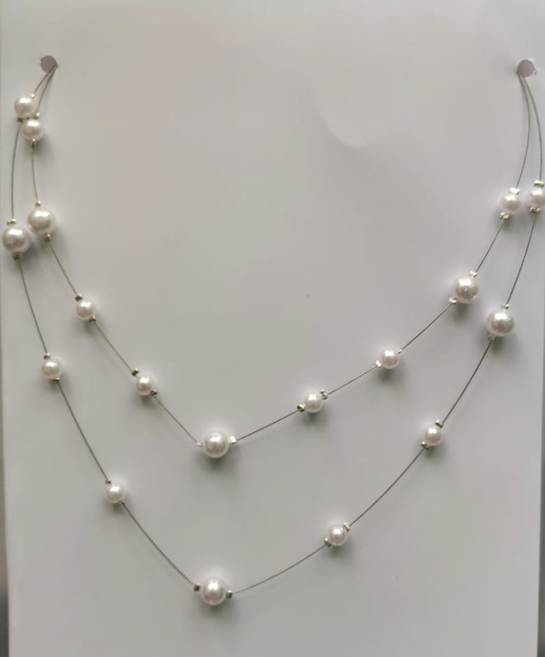 White pearl invisible chain