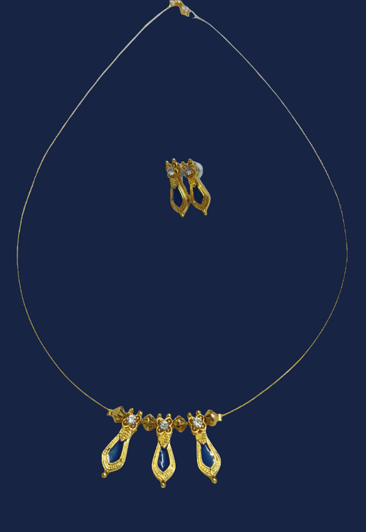 Glitshe palakka chain with earings