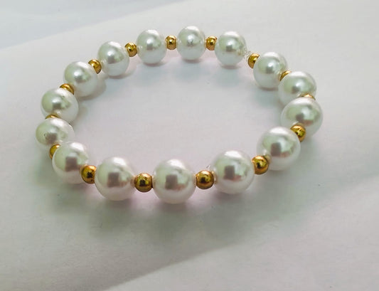 Glitshe white pearl bangle