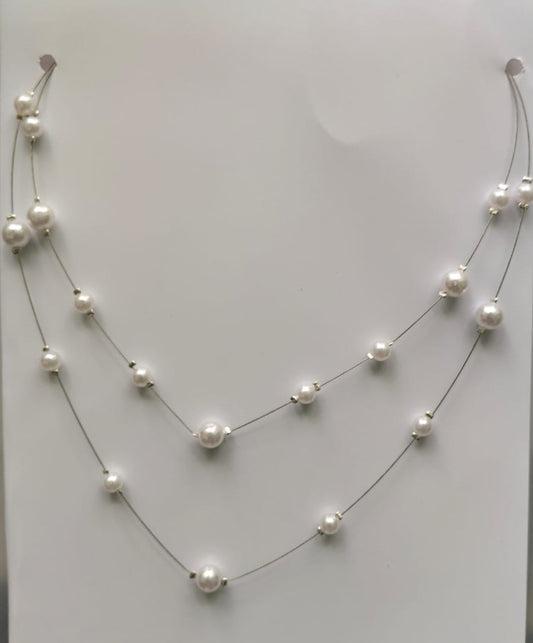 White pearl invisible chain