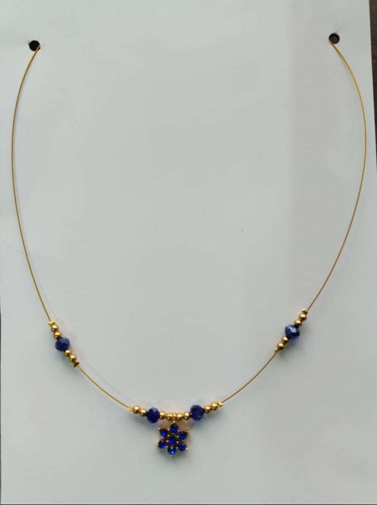 Blue pearl dalia invisible chain