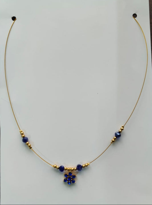 Blue pearl dalia invisible chain